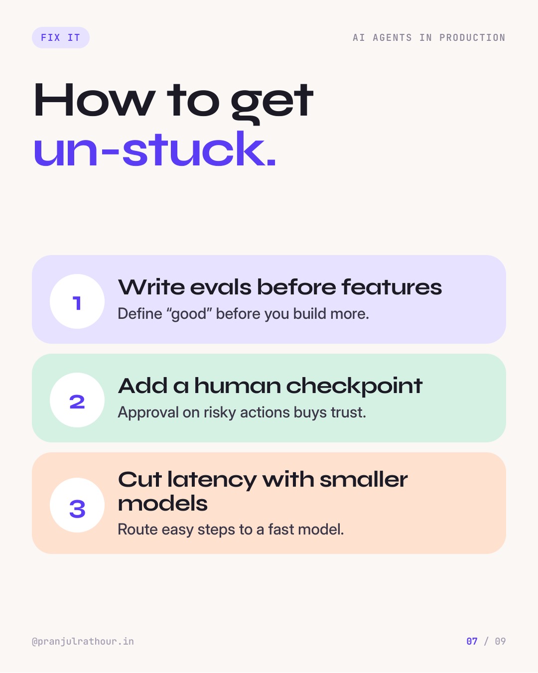 Why AI agent projects stall (and how to fix it), slide 7 of 9