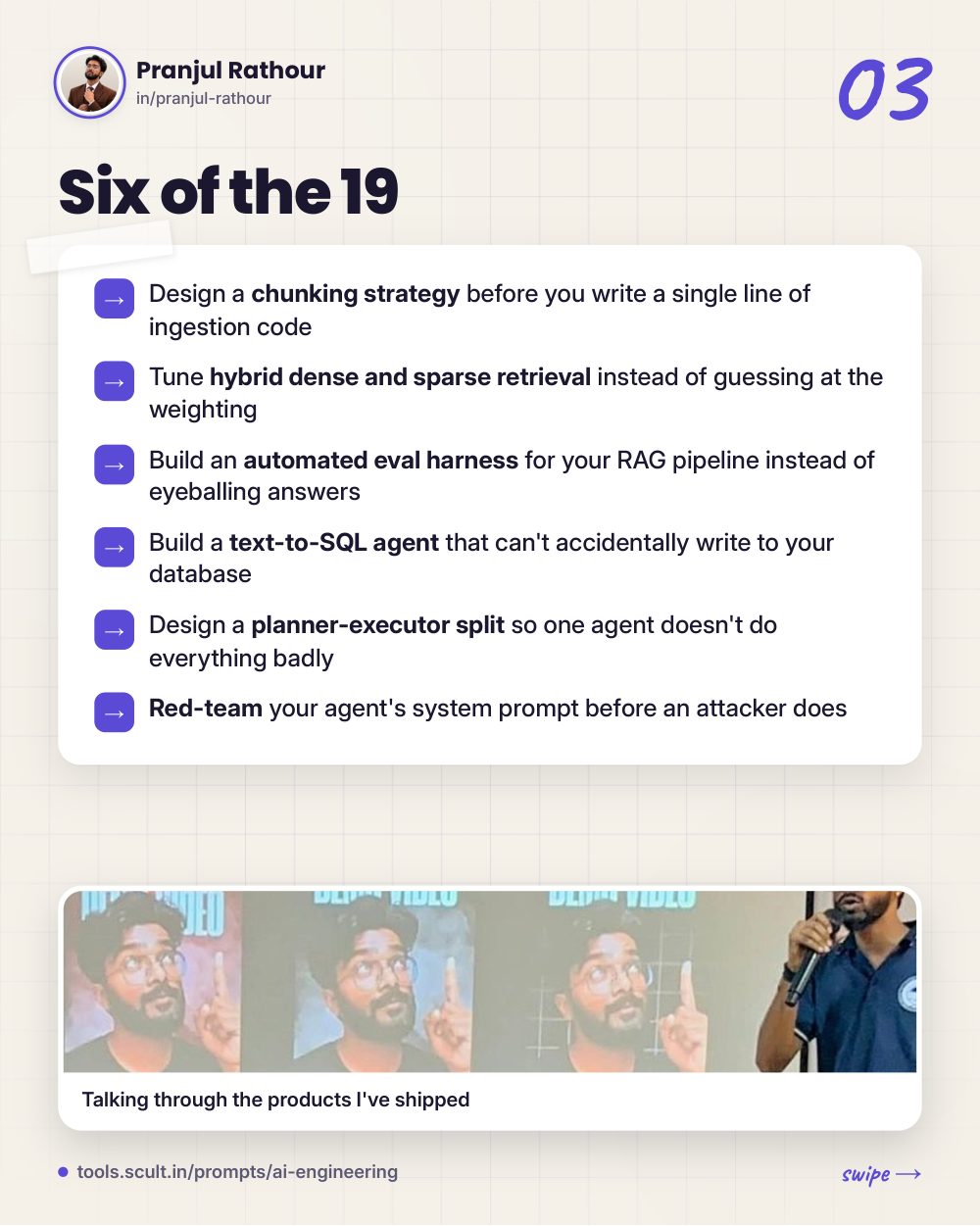 19 AI Agents & RAG prompts, slide 3 of 8