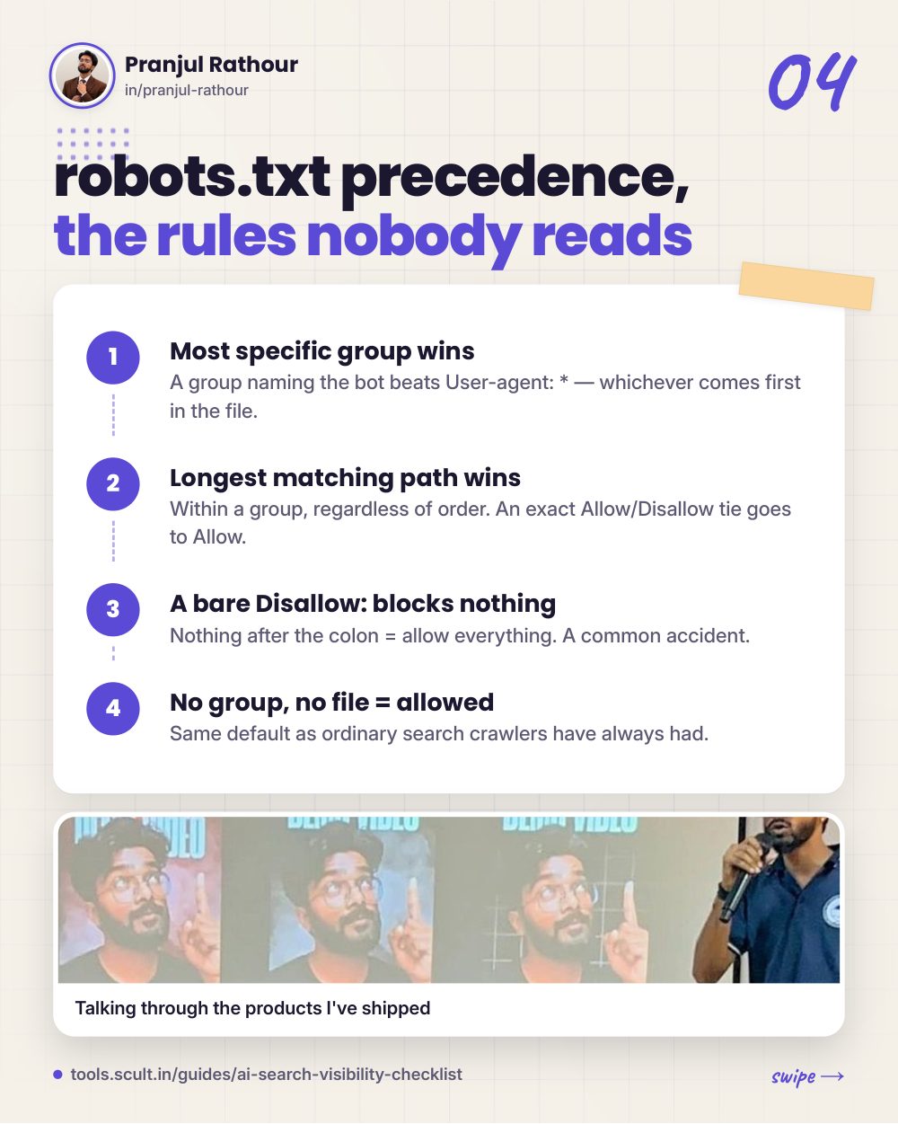 The AI-search visibility checklist, slide 4 of 10