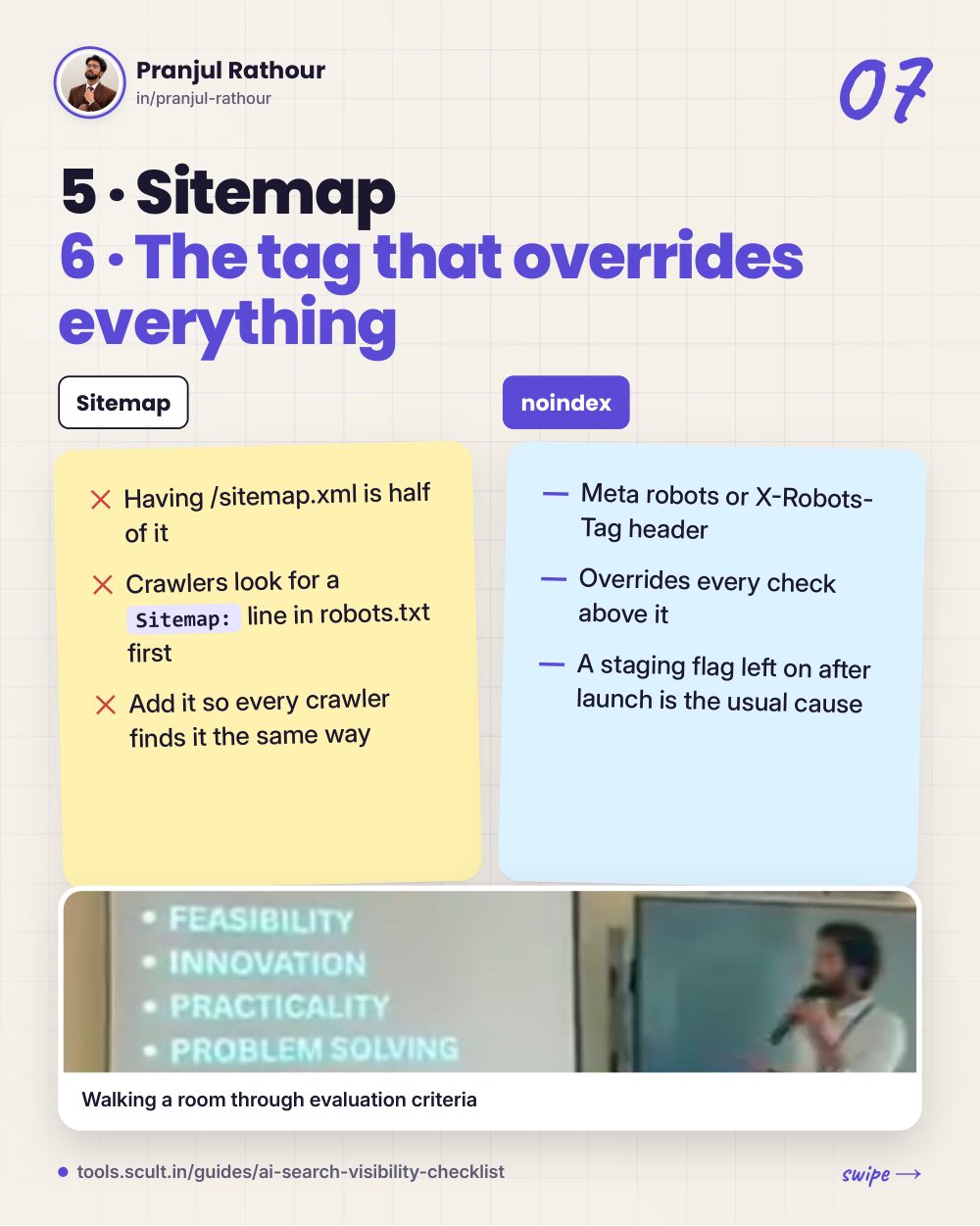 The AI-search visibility checklist, slide 7 of 10