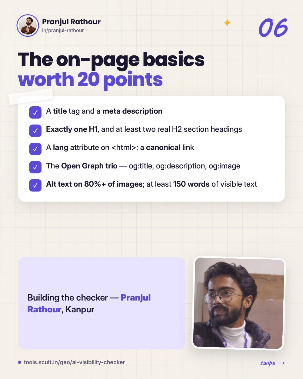 Can ChatGPT even see your website? The AI Visibility Checker I built, slide 6 of 10