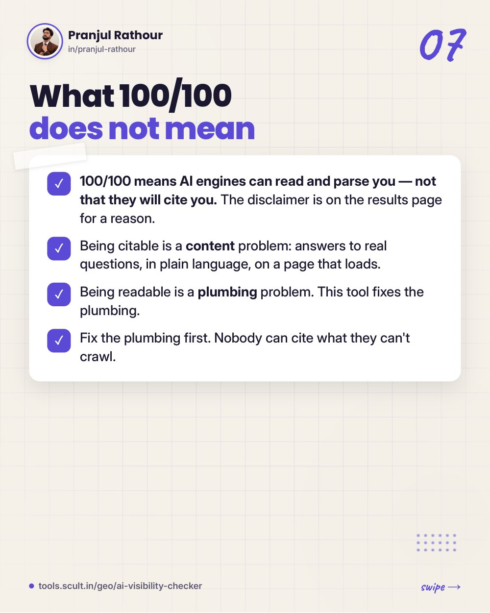 Can ChatGPT even see your website? The AI Visibility Checker I built, slide 7 of 10