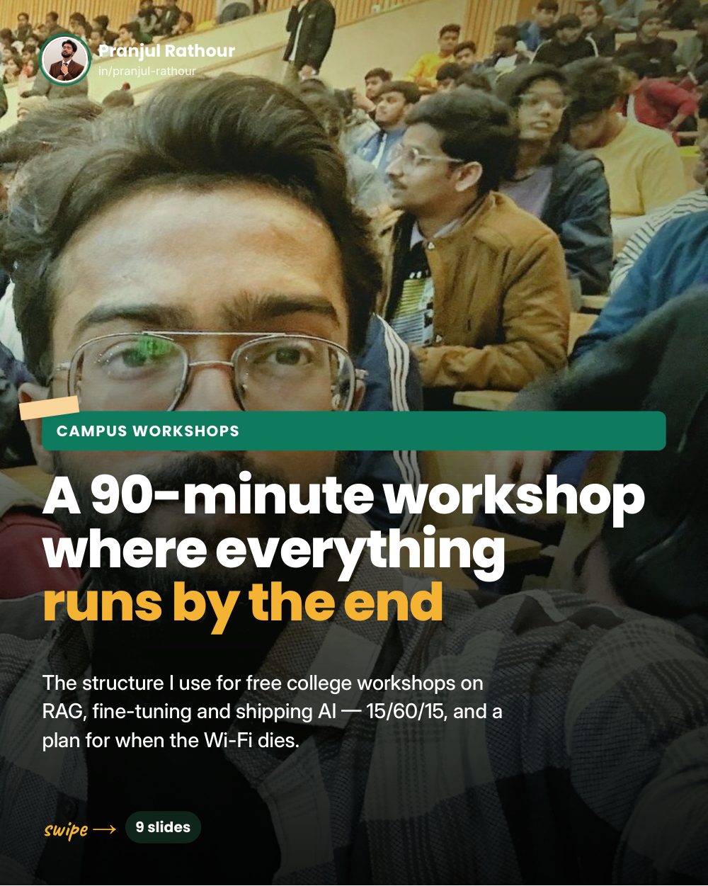 How I structure a free 90-minute campus workshop