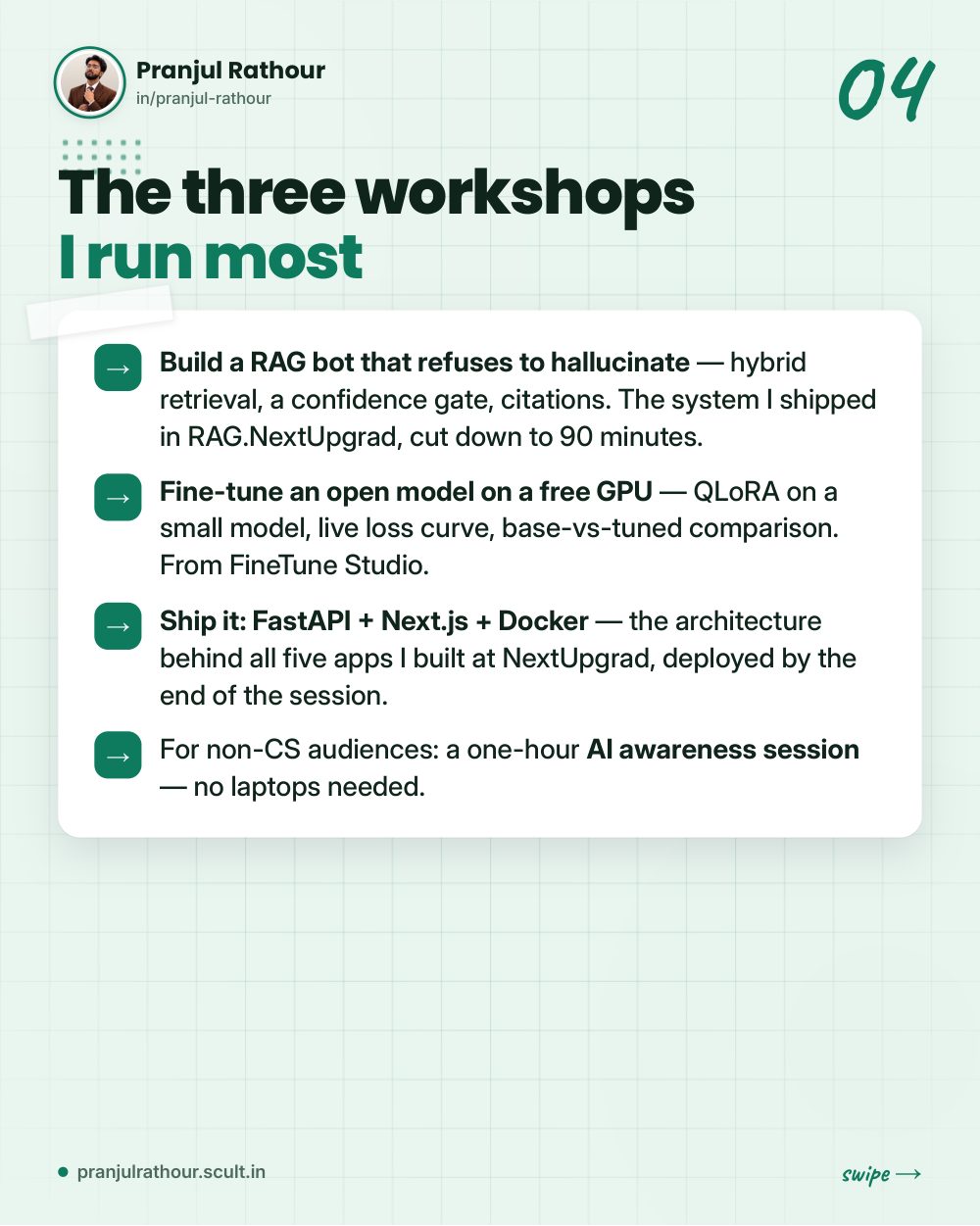 How I structure a free 90-minute campus workshop, slide 4 of 9