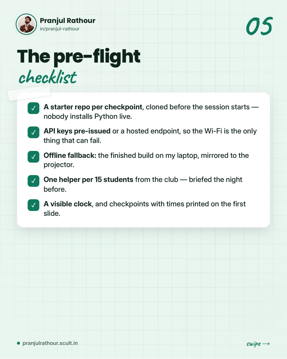 How I structure a free 90-minute campus workshop, slide 5 of 9