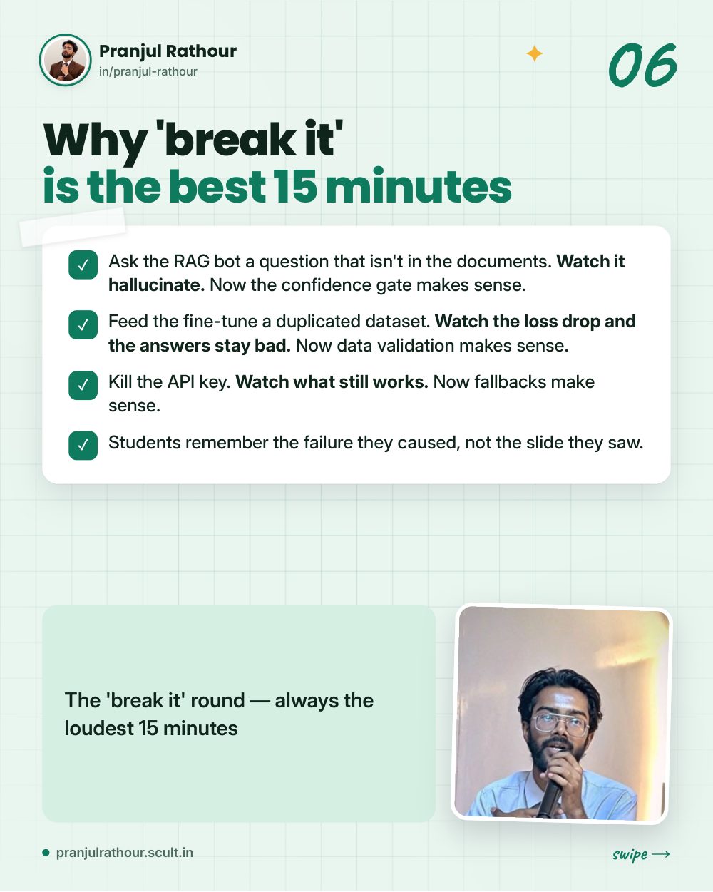 How I structure a free 90-minute campus workshop, slide 6 of 9