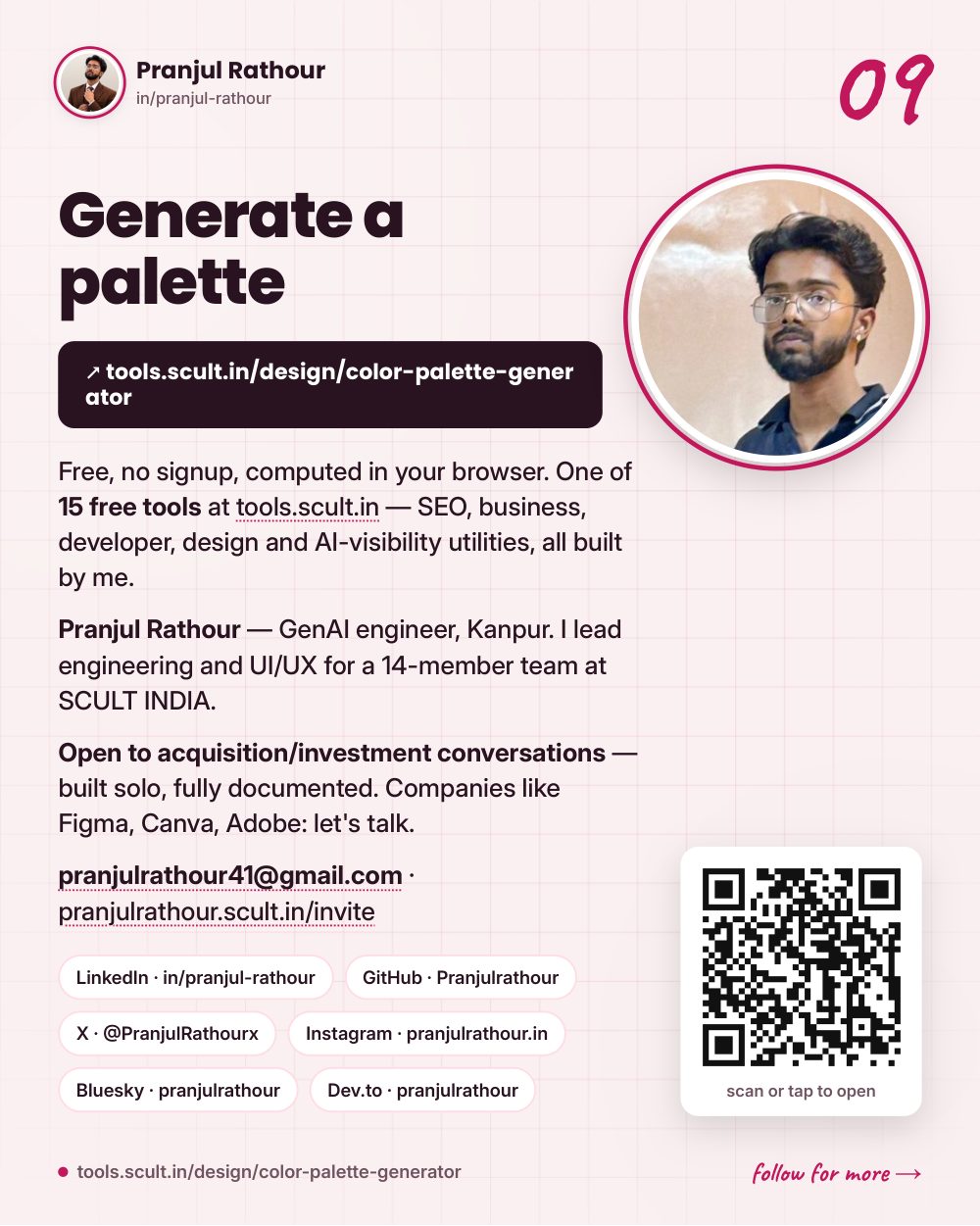 A colour palette generator built on OKLCH, slide 9 of 9