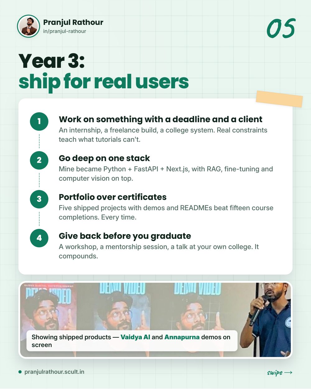 What I told 100+ first-years at the VSICS BCA induction, slide 5 of 9