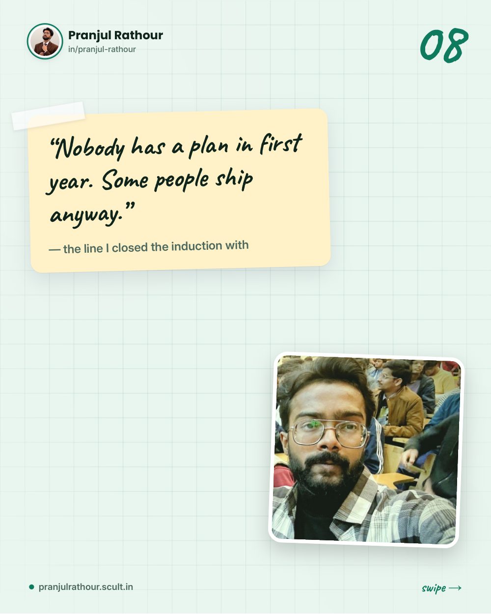 What I told 100+ first-years at the VSICS BCA induction, slide 8 of 9