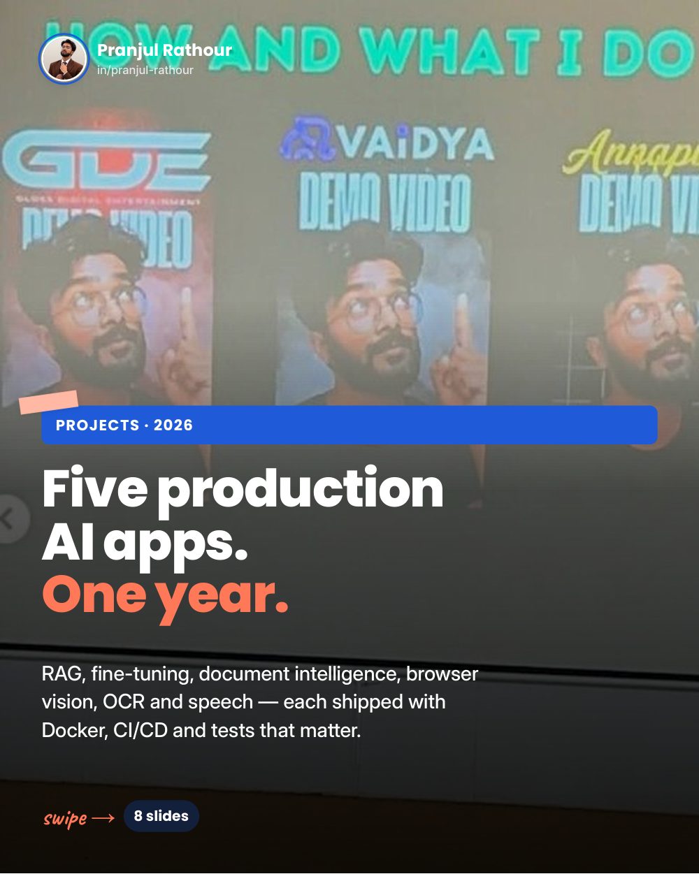 Five production AI apps in one year