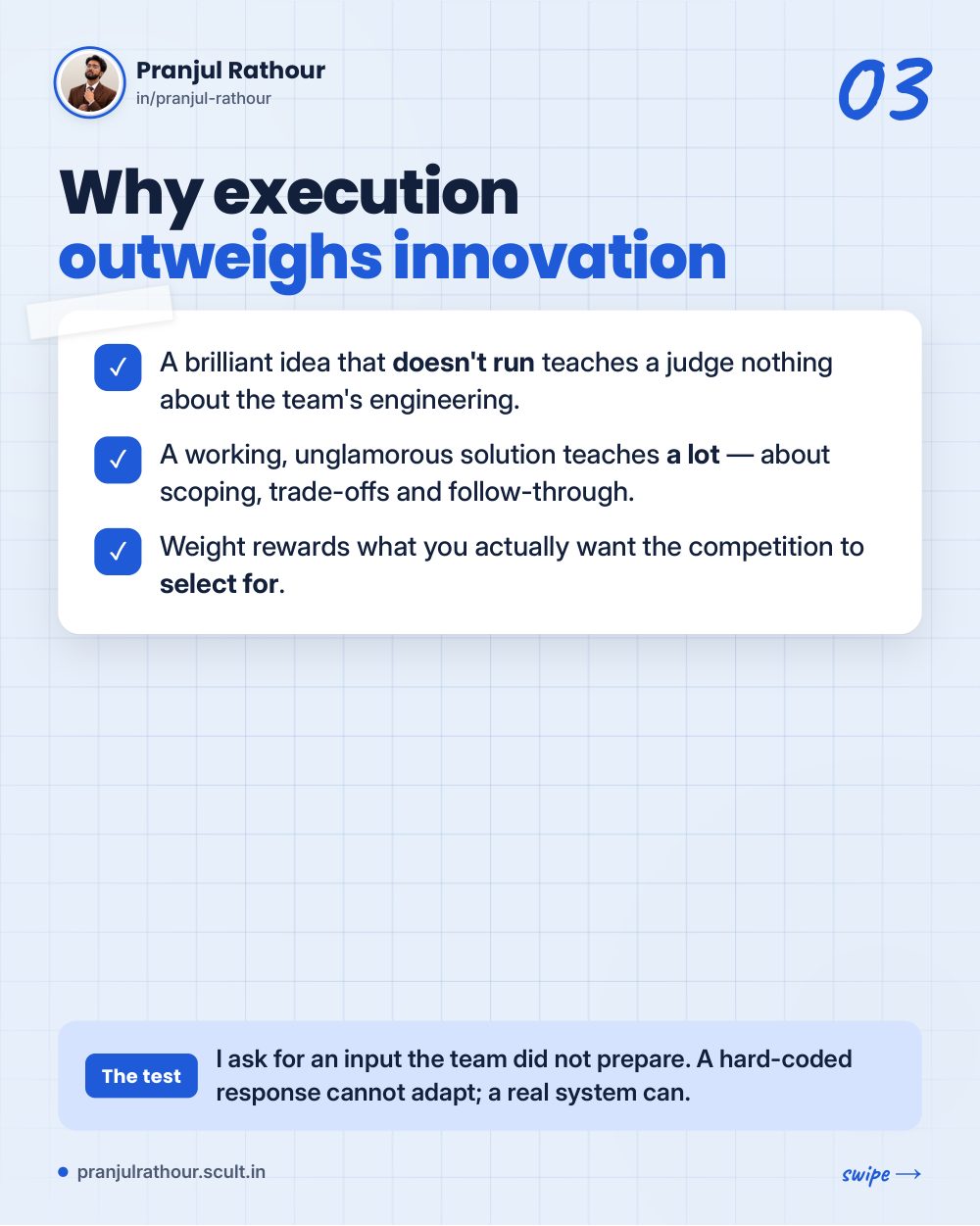 What hackathon judges actually look for, slide 3 of 10