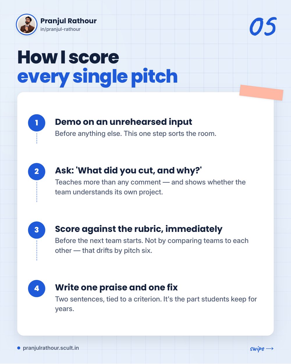What hackathon judges actually look for, slide 5 of 10