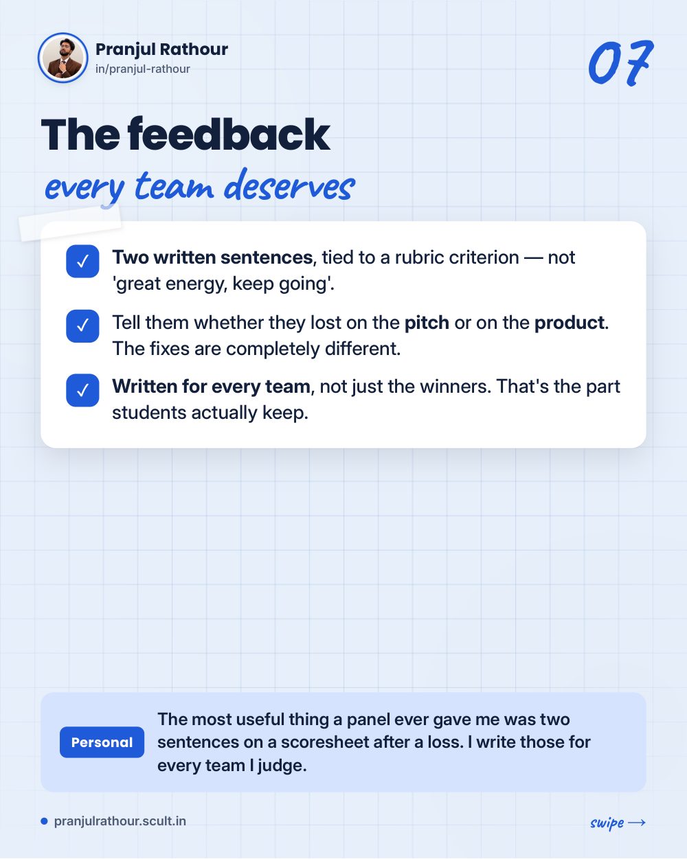 What hackathon judges actually look for, slide 7 of 10