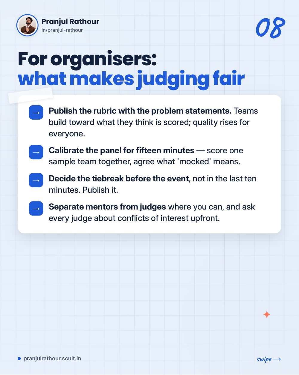 What hackathon judges actually look for, slide 8 of 10