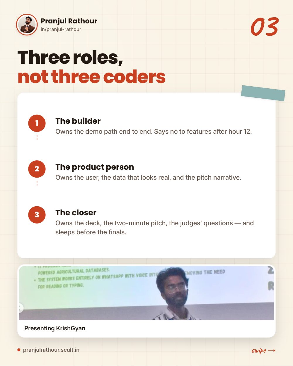 How to form a hackathon team that ships, slide 3 of 8