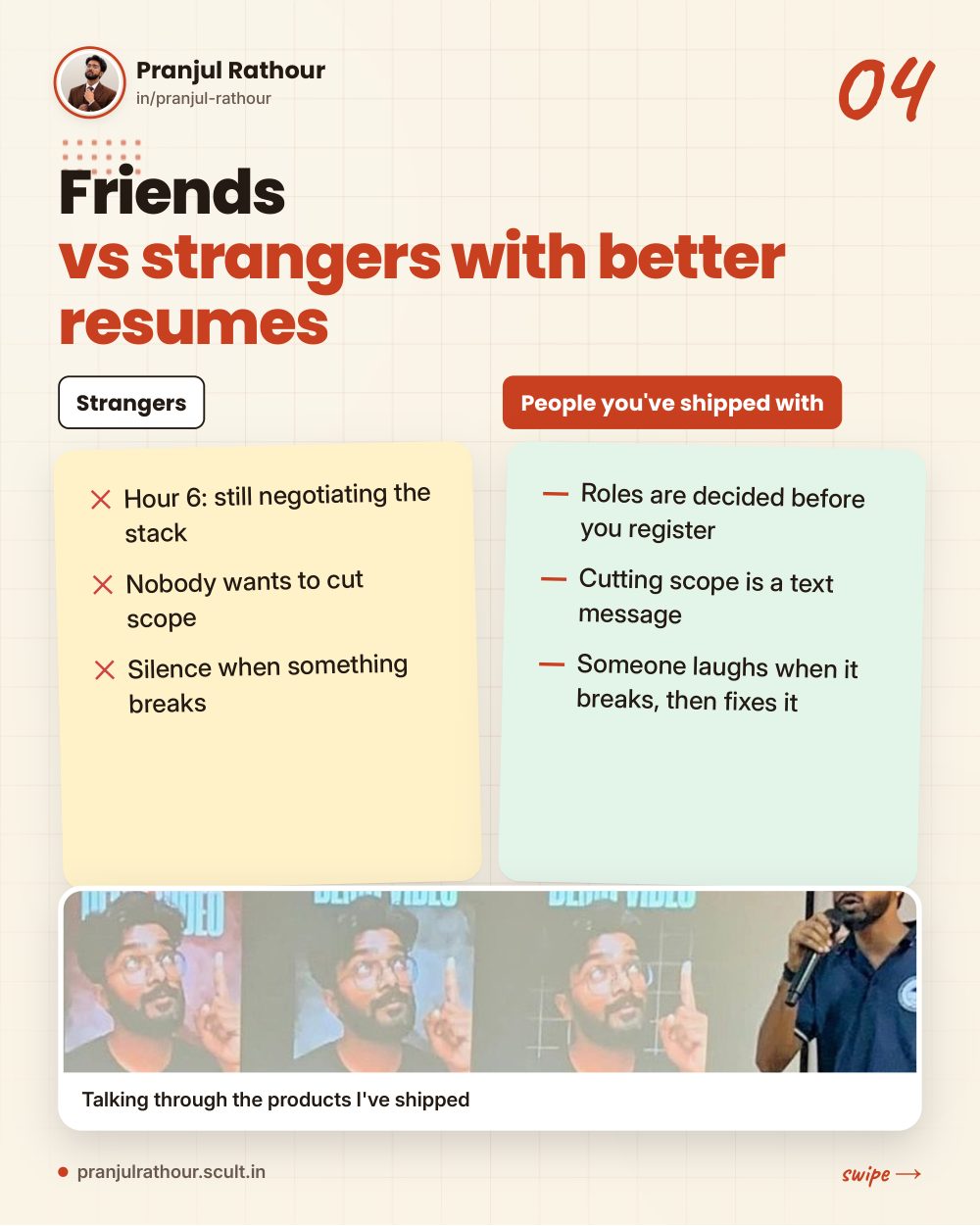 How to form a hackathon team that ships, slide 4 of 8