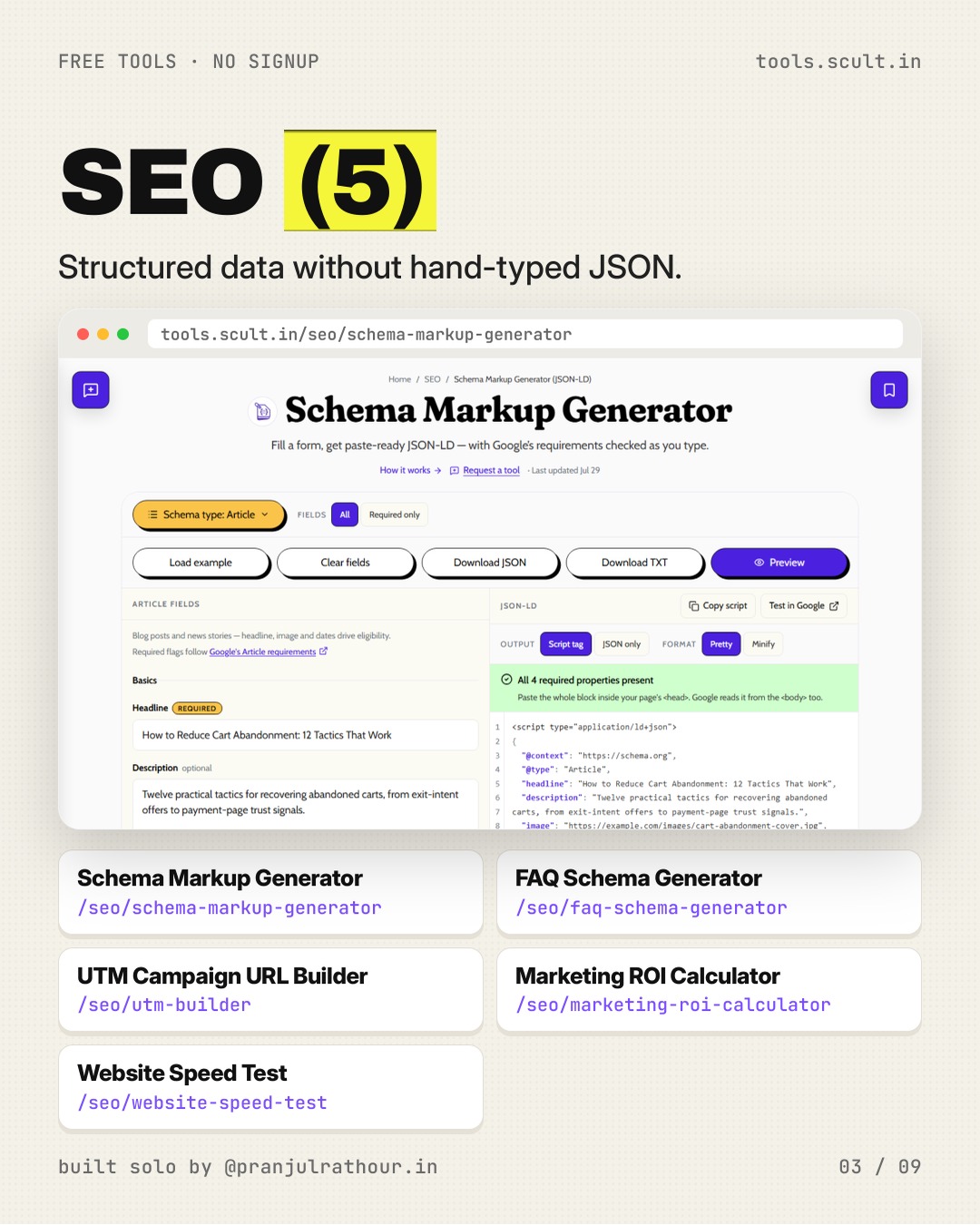 15 free tools, no signup, every link, slide 3 of 9
