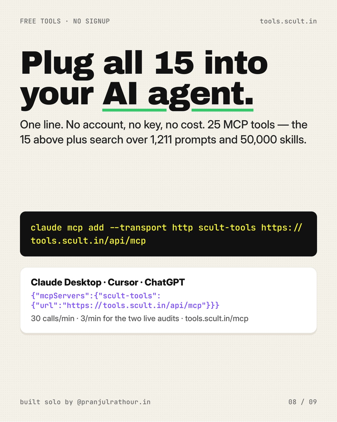 15 free tools, no signup, every link, slide 8 of 9