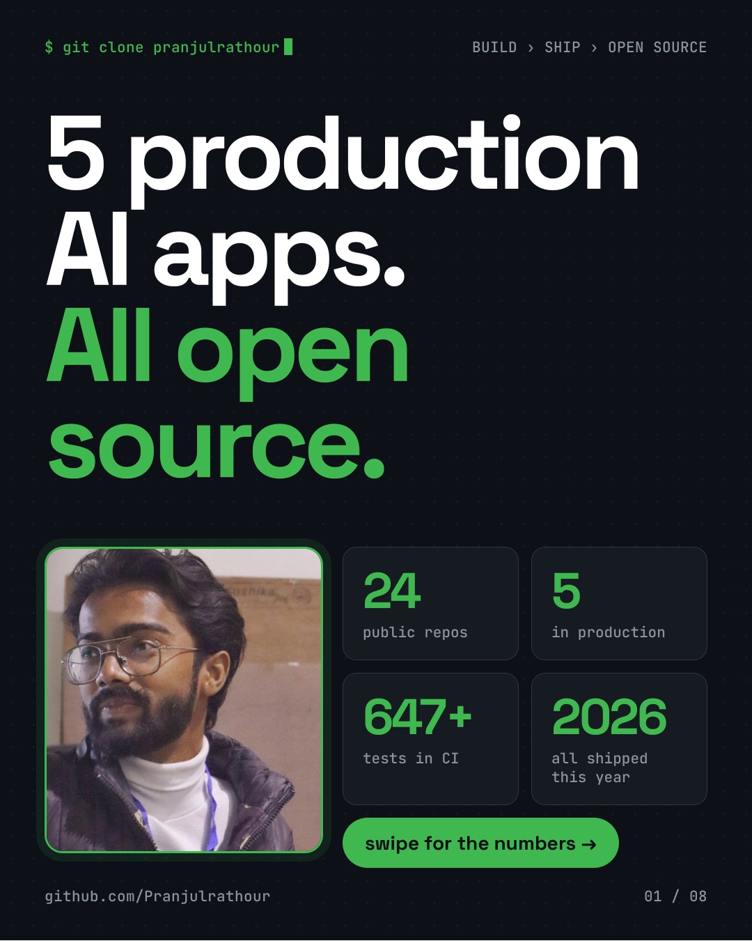 5 production AI apps, all open source