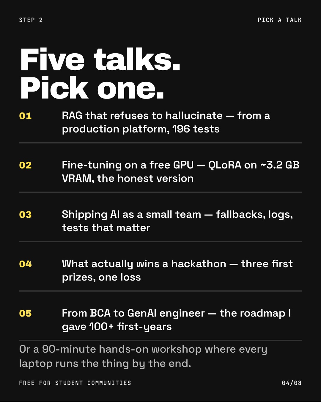 Invite a GenAI speaker: the checklist, slide 4 of 8