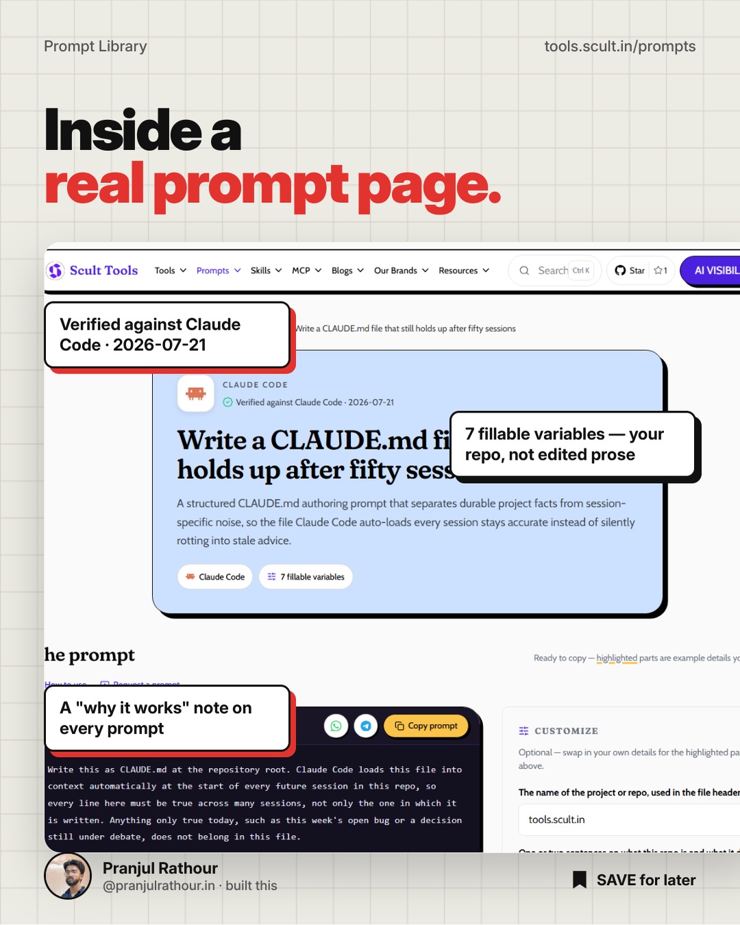1,211 prompts, every one stamped, slide 7 of 8