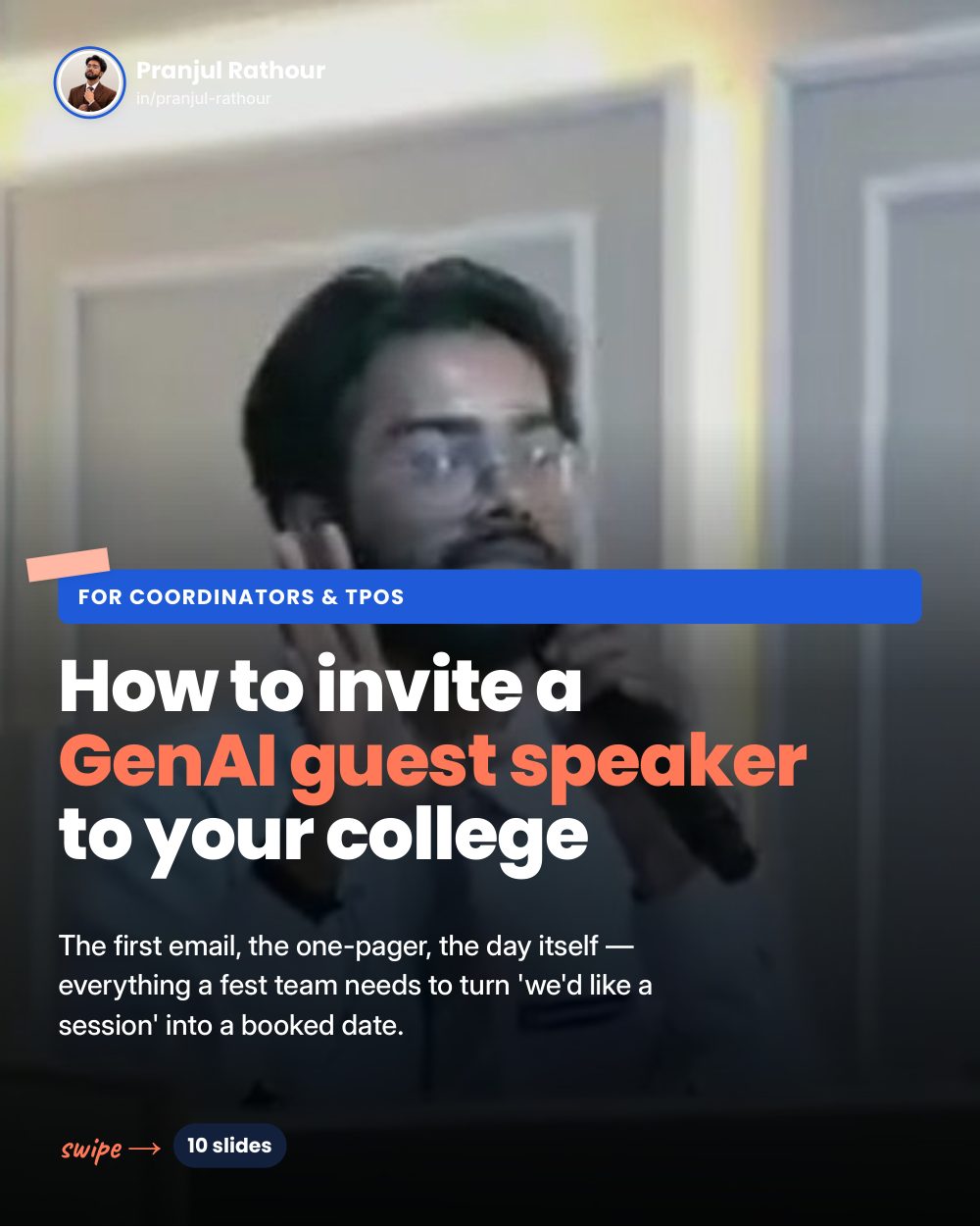 How to invite a GenAI guest speaker to your college, slide 1 of 10