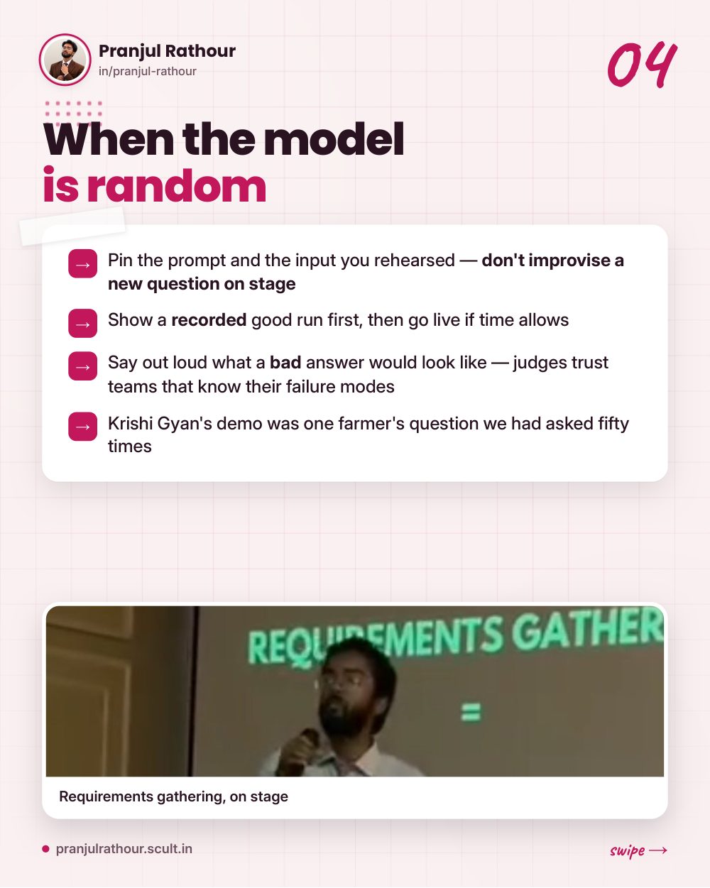 The live-demo checklist, slide 4 of 8