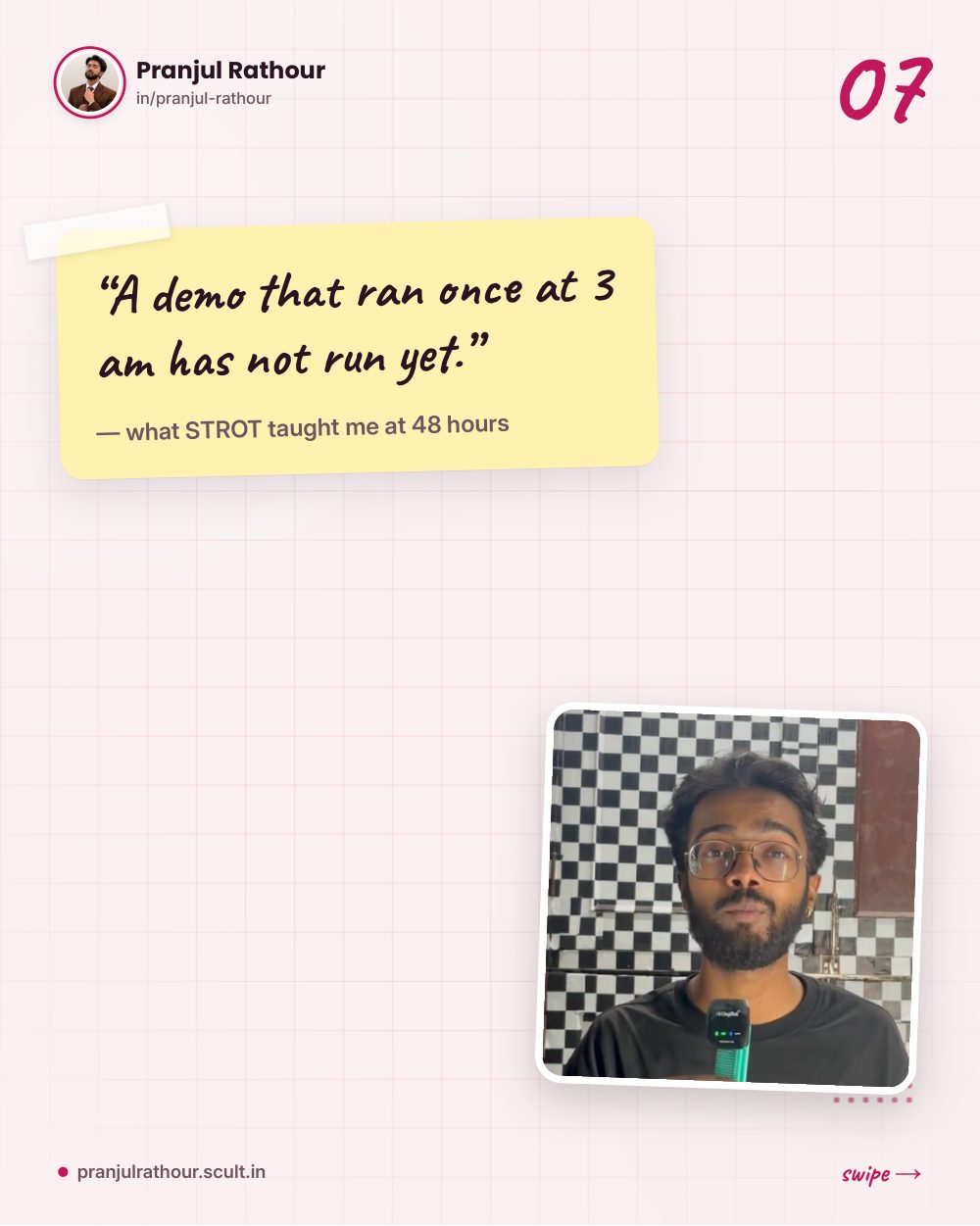 The live-demo checklist, slide 7 of 8