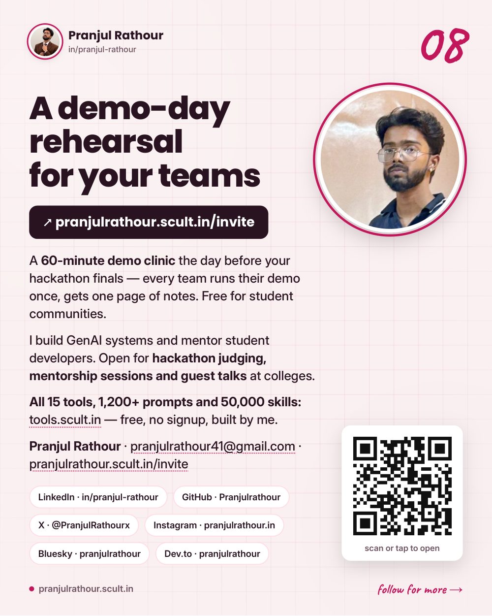 The live-demo checklist, slide 8 of 8