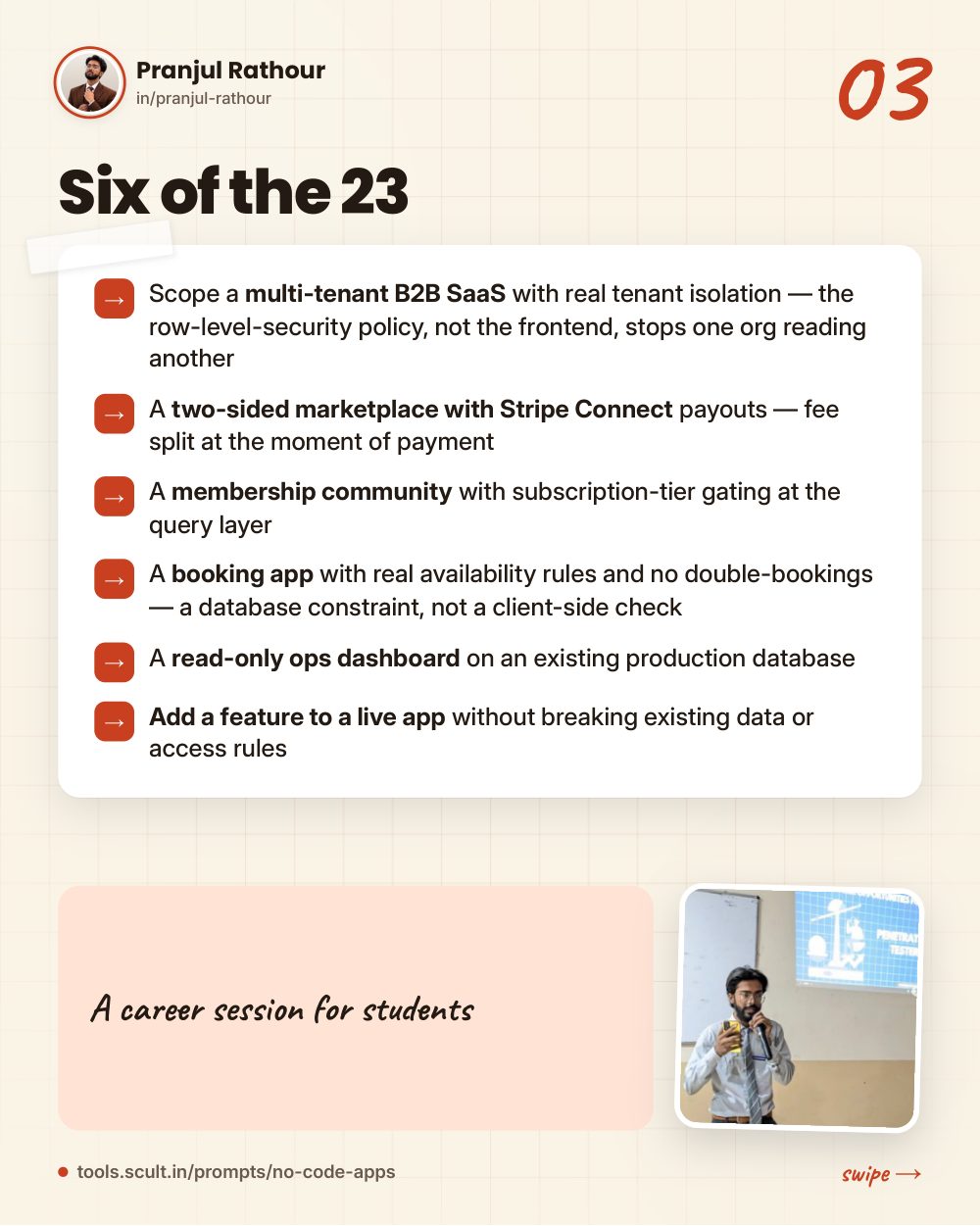 23 no-code app prompts and 32 LinkedIn prompts, slide 3 of 9