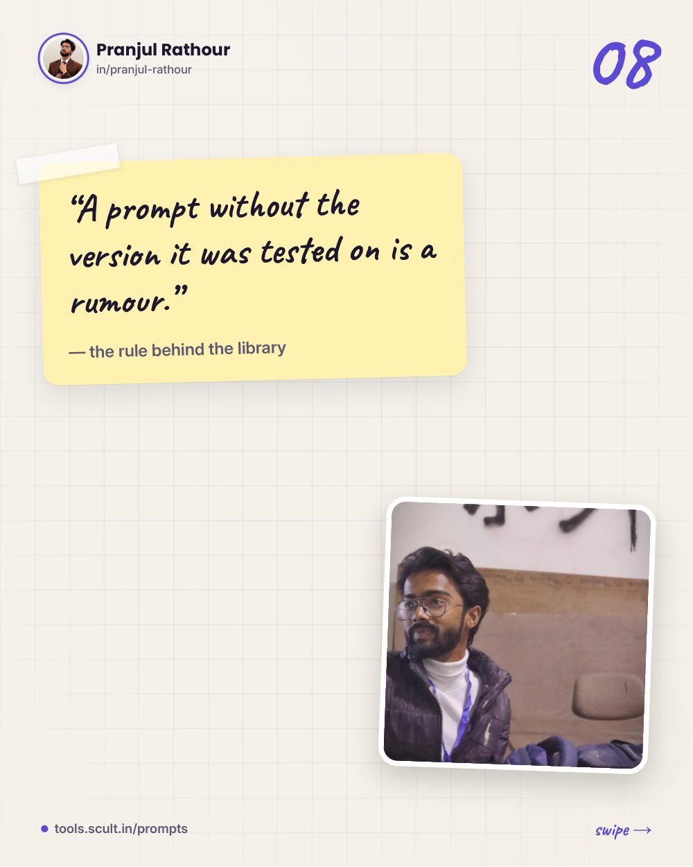 How a 1,211-prompt library stays honest, slide 8 of 9