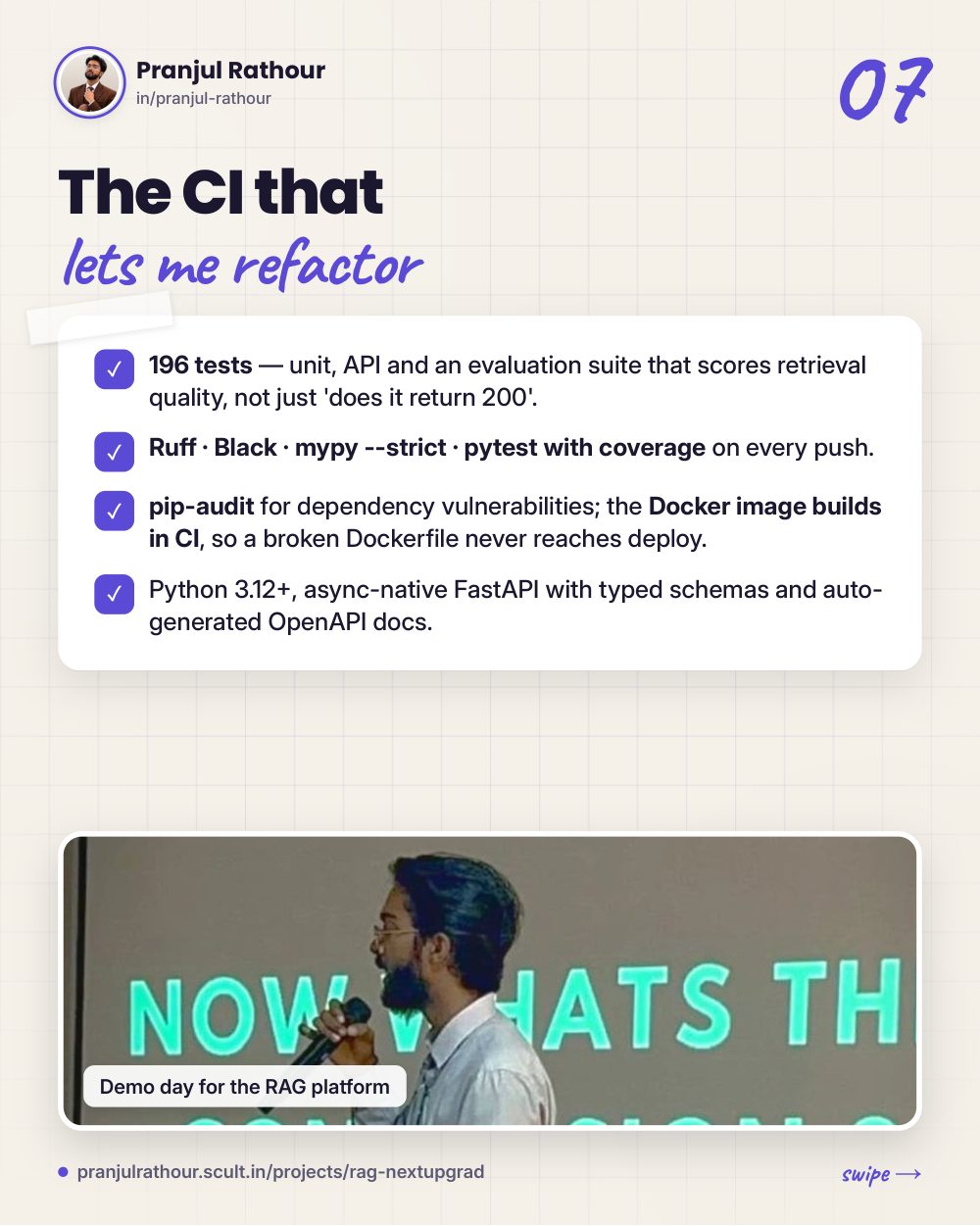 RAG.NextUpgrad, the architecture, slide 7 of 9