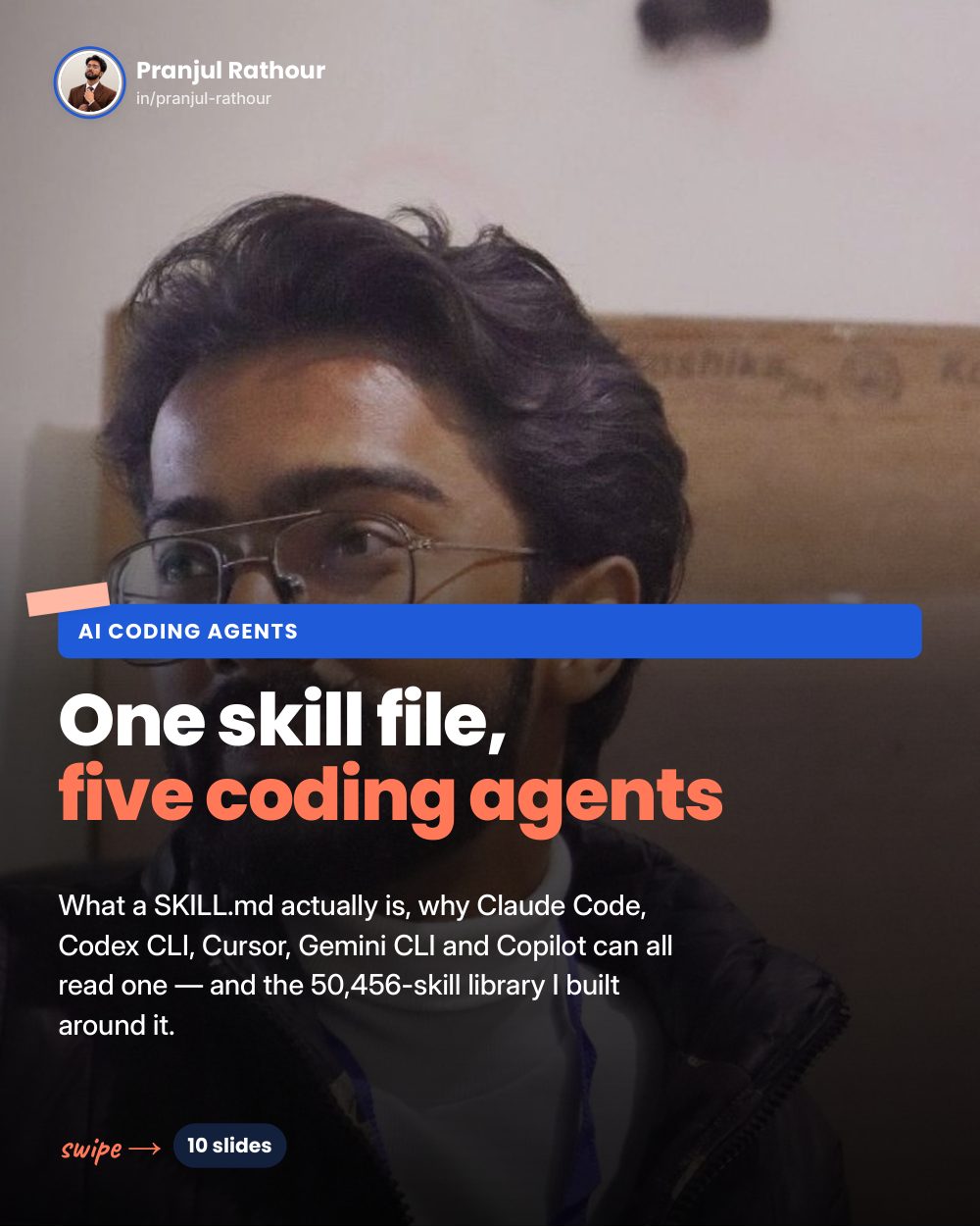 One SKILL.md, five coding agents