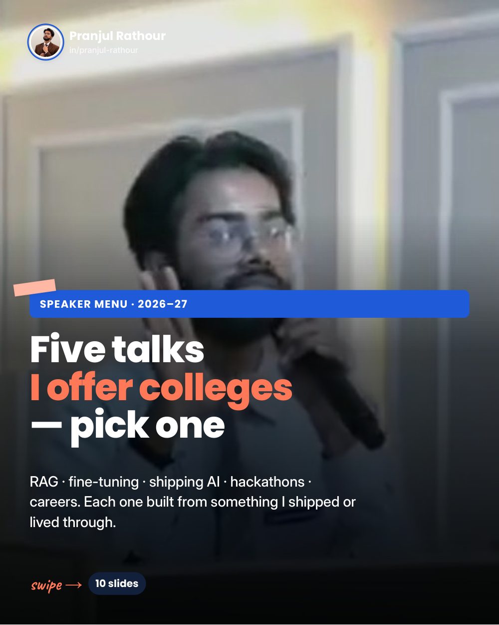 The five talks I offer colleges