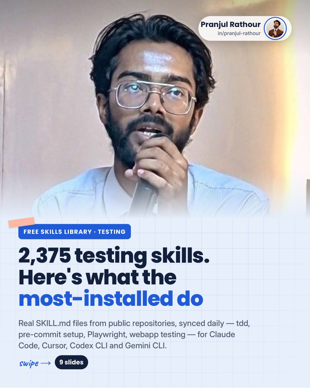2,375 testing skills for coding agents