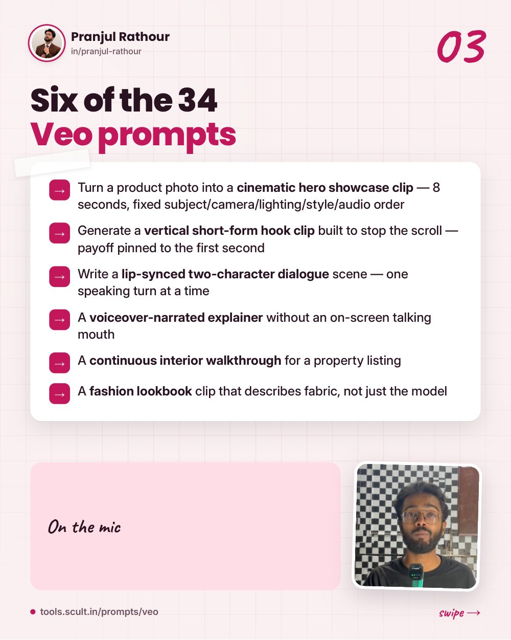 34 Veo and 30 Nano Banana prompts, slide 3 of 9