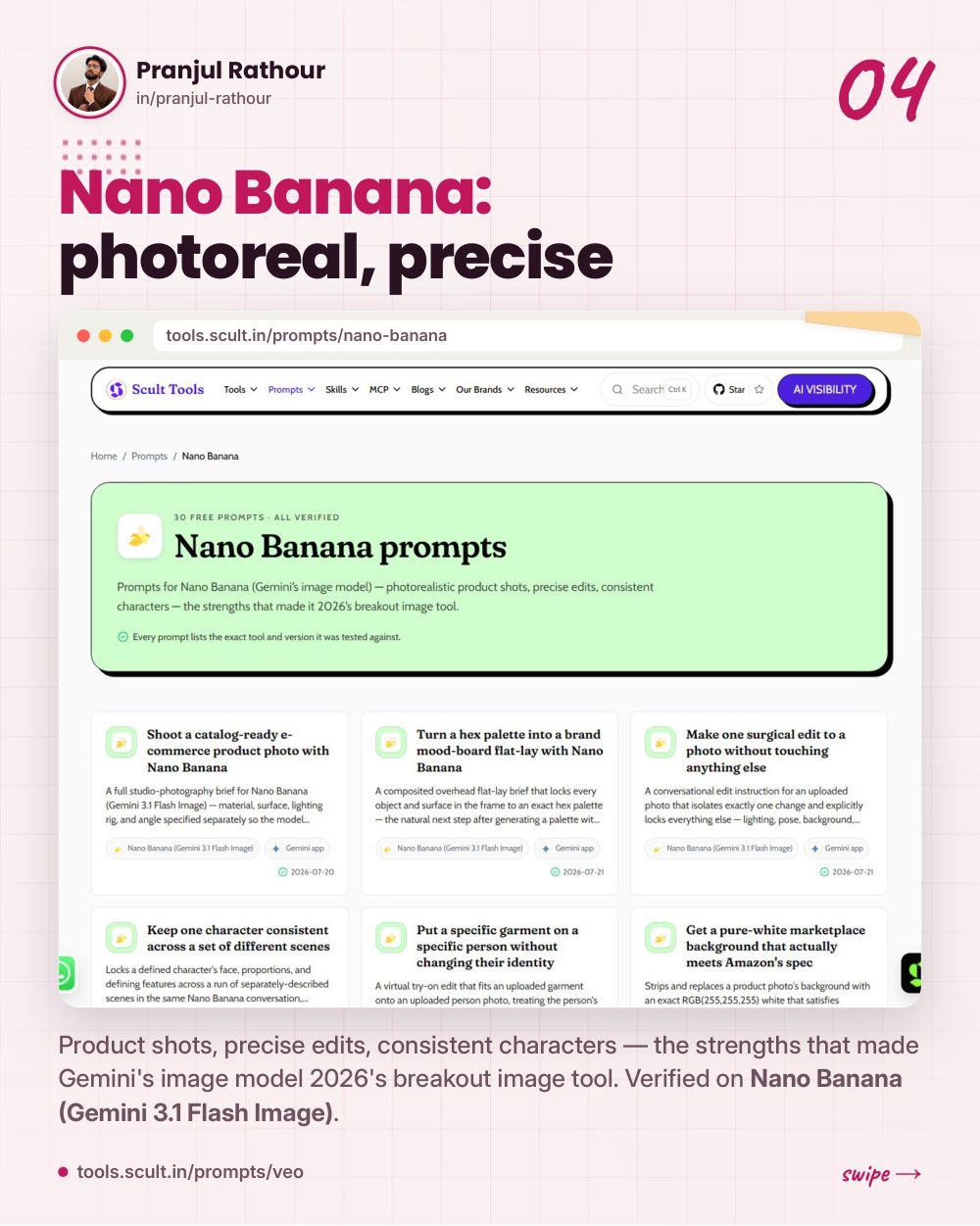 34 Veo and 30 Nano Banana prompts, slide 4 of 9