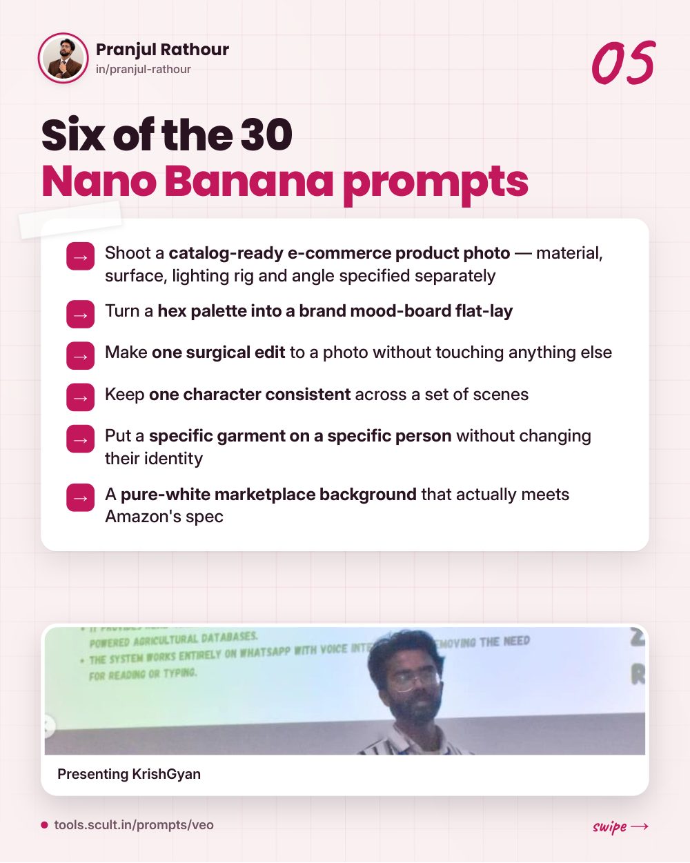 34 Veo and 30 Nano Banana prompts, slide 5 of 9