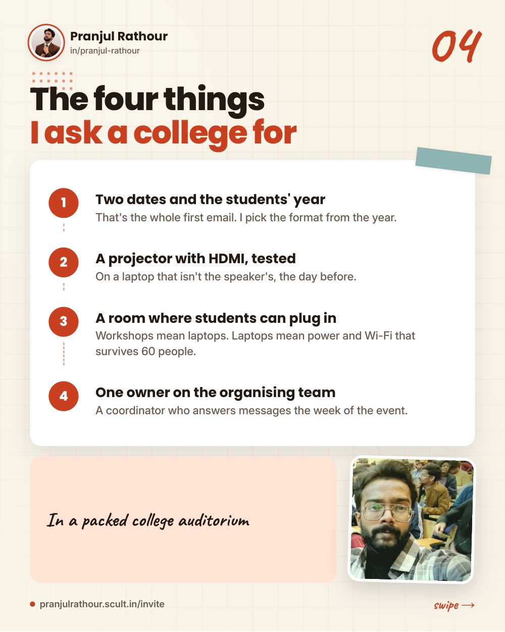 Why I speak at student communities for free, slide 4 of 8