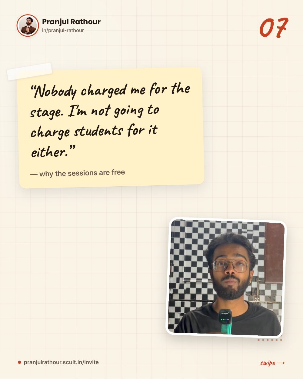 Why I speak at student communities for free, slide 7 of 8